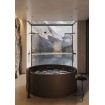 Кругла ванна із штучного каменю Luna 200x200x71 см окремостояча, велика ванна, на 2 - 6 осіб, чорно-коричневий Кругла ванна із штучного каменю Luna 200x200x71 см окремостояча, велика ванна, на 2 - 6 осіб, чорно-коричневий
