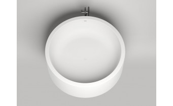 Кругла ванна із штучного каменю Luna 200x200x71 см окремостояча, велика ванна, на  2 - 6 осіб, чорно-коричневий