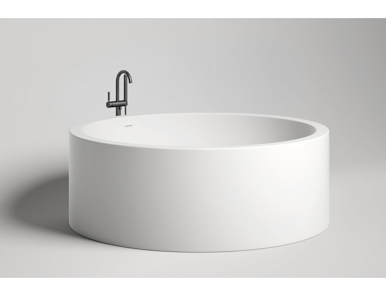Кругла ванна із штучного каменю Luna 200x200x71 см окремостояча, велика ванна, на  2 - 6 осіб