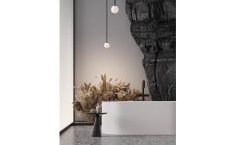Окремостояча овальна ванна з штучного каменю Perla / Перла 170x80x60 см, Бліа глянцева, суцільнолита, клапан клік-клак колір ванни