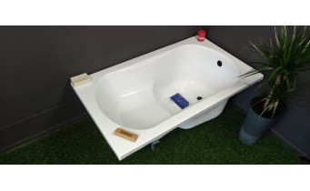 Ванна сидяча акрилова (з місцем для сидіння) Besco Aria Rehab 120x70 см, пряма з сидінням (WAR-120-PA)