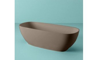 Окремостояча кам'яна ванна овальна LivingTec Hoop 170x70 см, Brown Matera, світло коричнева, штучний камінь