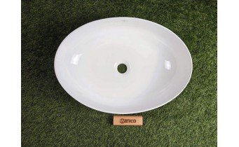 Овальний умивальник на стільницю Mexen Cornelia 50x37 см, Білий глянцевий