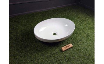 Овальний умивальник на стільницю Mexen Cornelia 50x37 см, Білий глянцевий