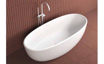 Окремостояча овальна ванна з мармуру Dremex Space 169,8x75x57,4 см, Gelcoat, білий глянцевий + сифон Окремостояча овальна ванна з мармуру Dremex Space 169,8x75x57,4 см, Gelcoat, білий глянцевий + сифон