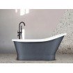 Окремостояча кам'яна ванна Besco Gloria Glam 160x68, графіт з сифоном click / clack (WMD-160-GLG)