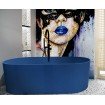 Окремостояча ванна з каменю Omnires Ovo M+ 160x75 см, Midnight Blue, темно синя, матова RAL5003 (OVOWWMB)