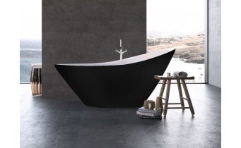 Ванна акрилова окремостояча Polimat ZOE 180х80 см, чорна матова + ніжки (00332)