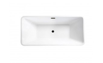 Окремостояча акрилова ванна Besco Evita 160x80 з сифоном click / clack, чорний (WAS-160-ECZ)