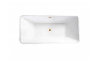Окремостояча акрилова ванна Besco Evita 160x80 з сифоном click / clack, золотий (WAS-160-EZL)