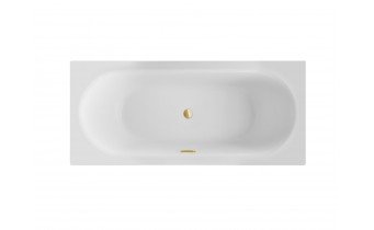 Акрилова ванна Besco Vitae Slim + 150x75, пряма + сифон золотий (WAV-150-SZ+)