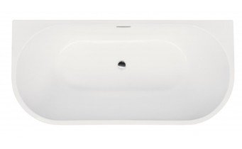 Ванна акрилова під забудову, пристінна Besco Vica Slim + / Віка Слім + 170x80 см, Біла, Cифон click-clack Chrome Хром в комплекті (WAVS-170-S+)