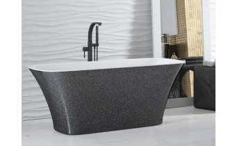 Окремостояча кам'яна ванна Besco Assos S-line Glam 160x70, графітова з сифоном click / clack (WMD-160-ALG) Окремостояча кам'яна ванна Besco Assos S-line Glam 160x70, графітова з сифоном click / clack (WMD-160-ALG)