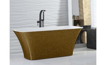 Окремостояча кам'яна ванна Besco Assos S-line Glam 160x70, золота з сифоном click / clack (WMD-160-ALZ) Окремостояча кам'яна ванна Besco Assos S-line Glam 160x70, золота з сифоном click / clack (WMD-160-ALZ)