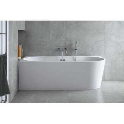 Окремостояча акрилова ванна Besco Zoya 150x75 L з сифоном click / clack, хром (WAS-150-ZL)
