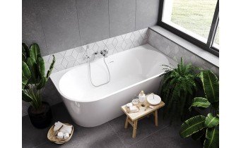 Окремостояча акрилова ванна Besco Zoya 170x80 R з сифоном click / clack, чорний (WAS-170-ZPC)