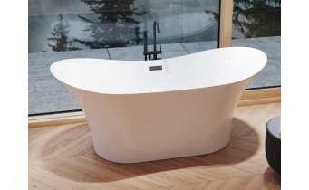 Окремостояча акрилова ванна Besco Amber 170x80 з сифоном click / clack, чорний (WAS-170-ABC) Окремостояча акрилова ванна Besco Amber 170x80 з сифоном click / clack, чорний (WAS-170-ABC)