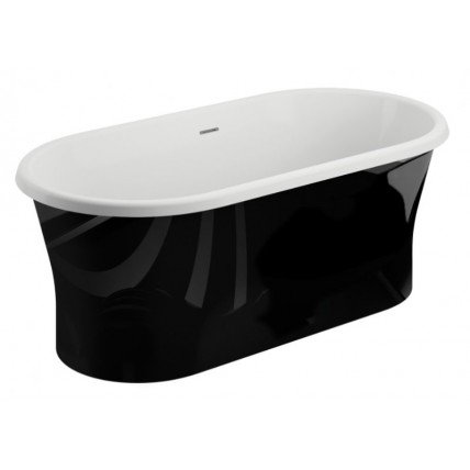 Ванна Polimat Amona New 150х75 чорна + ніжки (00058)
