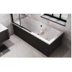 Ванна акрилова Besco Quadro Slim 155x70 см, пряма, торець бортика 15 мм, слім ванна, під забудову, пєдестал (WAQ-155-SL)