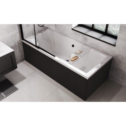 Ванна акрилова Besco Quadro Slim 190x90, пряма, торець бортика 15 мм (WAQ-190-SL)