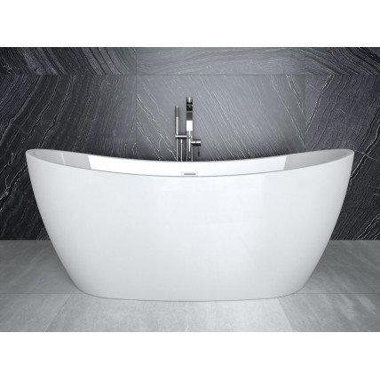 Окремостояча акрилова ванна Besco Ayla 170x80 з сифоном click / clack, чорний (WAS-170-ACZ)