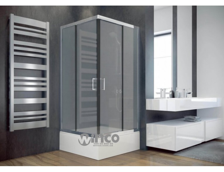 Душова кабіна Besco Modern 80x80x165, скло з ефектом морозу (MK-80-165-M)