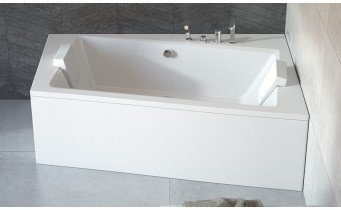 Ванна акрилова Besco Infinity 170x110 см R, Правостороння, асиметрична, із зручним місцем для ніг, засобів гігієни, функціональною полицею, з функцією врізки змішувача на борт (WAI-170-NP)
