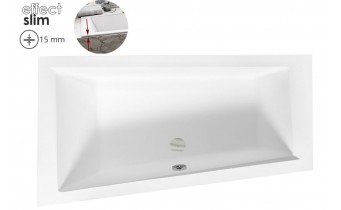 Ванна акрилова Besco Intima Slim 160x90 L, асиметрична, торець бортика 15 мм (WAIT-160-SL)