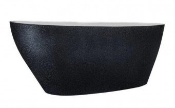 Окремостояча кам'яна ванна Besco Keya Glam 165x70, графіт з сифоном click / clack (WMD-165-KG)
