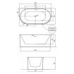 Ванна пристінна окремостояча з рифленою текстурою Leya / Лея 170x78x58 см + сифон і клапан клік клак хром Ванна пристінна окремостояча з рифленою текстурою Leya / Лея 170x78x58 см + сифон і клапан клік клак хром