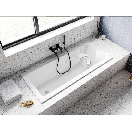 Ванна акрилова Besco Modern Slim 180x80, пряма, торець бортика 15 мм (WAM-180-SL)