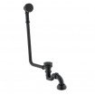 Ретро сифон для ванни Besco Retro Otylia Black klik-klak з переливом, чорний матовий (SW-PRZ-CZR)