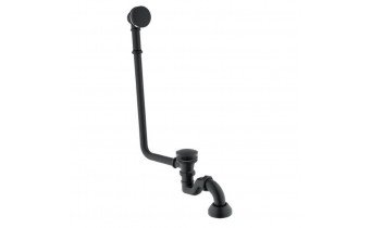 Ретро сифон для ванни Besco Retro Otylia Black klik-klak з переливом, чорний матовий (SW-PRZ-CZR) Ретро сифон для ванни Besco Retro Otylia Black klik-klak з переливом, чорний матовий (SW-PRZ-CZR)