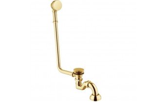 Сифон для ванни ретро Besco Retro Amelia Gold klik-klak з переливом, золотий колір (SW-PRZ-ZLOA)