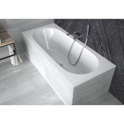 Акрилова ванна Besco Vitae Slim + 180x80, пряма + сифон хром (WAV-180-S+)