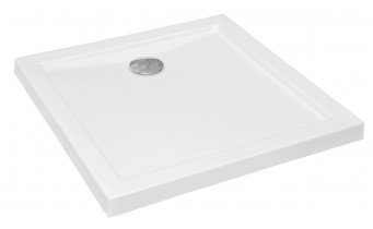 Душовий піддон акриловий низький, квадратний Besco Aquarius SlimLine 90x90 см (BAA-90-K)