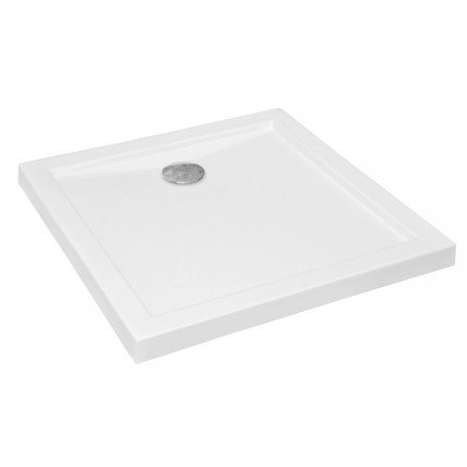 Душовий піддон акриловий низький, квадратний Besco Aquarius SlimLine 90x90 см (BAA-90-K)