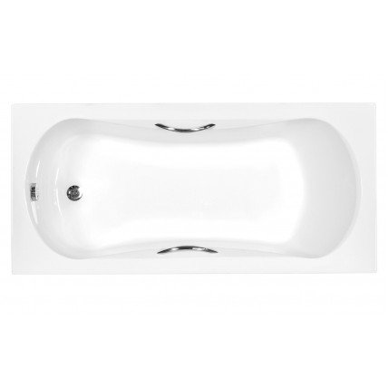 Ванна акрилова з ручками Besco Aria Plus 160x70, пряма + 2 ручки Standard, хром (WAA-160-PU)