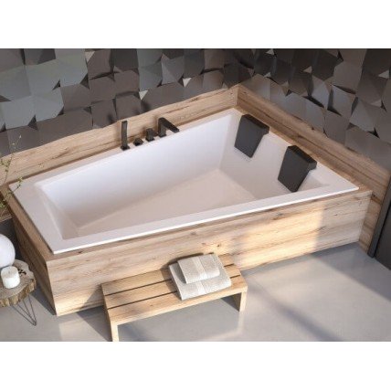 Ванна акрилова для двох осіб Besco Intima Duo Slim 180x125 R, асиметрична, торець бортика 15 мм (WAID-180-SP)