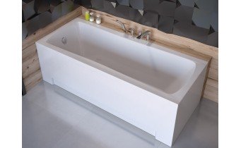 Ванна акрилова з ручками Besco Optima Premium 170x70 см, пряма + дві металеві ручки Standard, хром + ортопедичний підголівник (WAO-170-PKP)