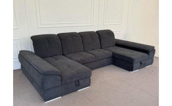 Кутовий диван п подібний, розкладний Denver P2 / Денвер П2, 170x353x170 см, 3,5 - метри, графітовий Кутовий диван п подібний, розкладний Denver P2 / Денвер П2, 170x353x170 см, 3,5 - метри, графітовий
