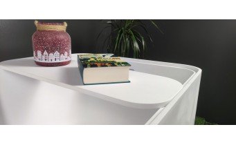 Окремостояча ванна з мармуру, каменю Dremex Glow 160x73x59,5 см, Gelcoat, білий матовий + сифон + лита полиця під аксесуари для ванни
