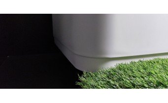 Окремостояча ванна з мармуру, каменю Dremex Glow 160x73x59,5 см, Gelcoat, білий матовий + сифон + лита полиця під аксесуари для ванни