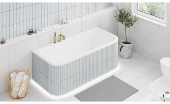 Ванна акрилова, півкругла з двох сторін Excellent Arana 180x85 см, пристінна (WAEX.ARA18WH)