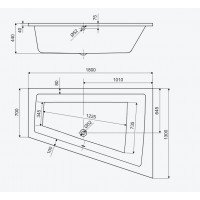 Ванна акрилова для двох Excellent Sfera Max Slim 180x130 см, Правостороння, монтаж під забудову (WAEX.SMP18WHS)