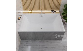 Ванна велика на двох, акрилова Crown LUX 190x120 см, прямокутна, дуо ванна, кутова + 2 два чорні підголівники 