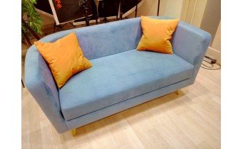 Диван прямий нерозкладний Осло / Oslo 152x72 см, для офісу, кухні, прихожі, очікування, Blue / Синій (FAB1007-B)