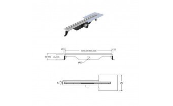 Лінійний трап Besco Virgo Slim 70 см трап для душу (OL-70-VS)