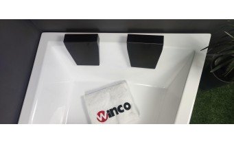 Ванна акрилова для двох осіб Besco Intima Duo 170x125 L, Лівостороння, асиметрична + чорна панель + два чорних підголівника (WAID-170-NL-BL)