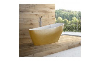 Окремостояча кам'яна ванна Besco Keya Glam 165x70, золота з сифоном click / clack (WMD-165-KZ) Окремостояча кам'яна ванна Besco Keya Glam 165x70, золота з сифоном click / clack (WMD-165-KZ)